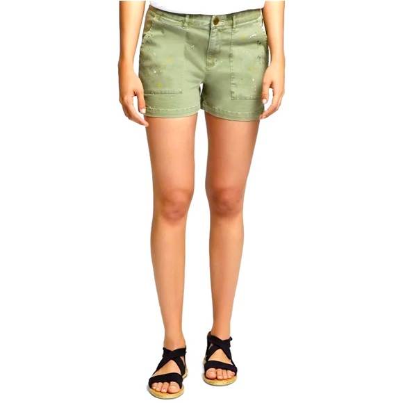 SANCTUARY Green Field Paint Splatter Casual Short - Picture 1 of 3